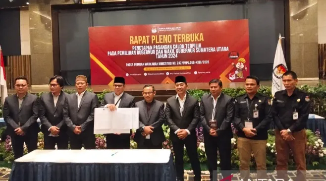 KPU Tetapkan Bobby Nasution-Surya Sebagai Paslon Terpilih Pilkada Sumut Periode 2025-2030