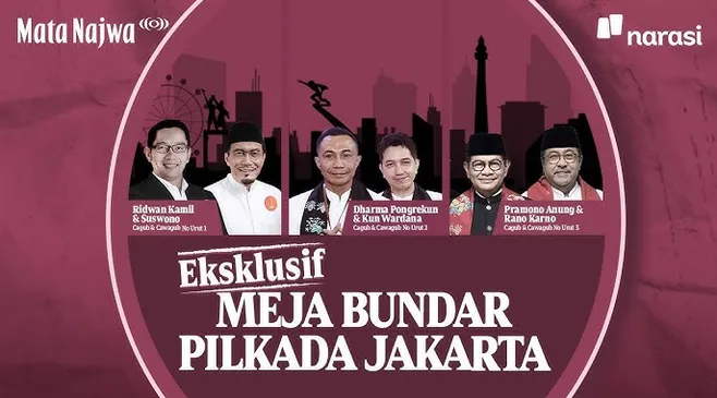 Live Malam Ini! Menggali Program Cagub DKI Jakarta di "Mata Najwa Eksklusif Meja Bundar Pilkada Jakarta"